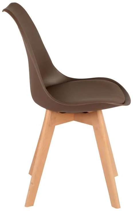 Καρέκλα Gaston PP-PU καφέ απόχρωση με φυσικό πόδι 43x51x75εκ. 43x51x75 εκ.