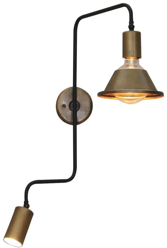 Φωτιστικό Τοίχου - Απλίκα HL-3555-2L 77-3969 Callie Old Bronze &amp; Black  Homelighting Μέταλλο