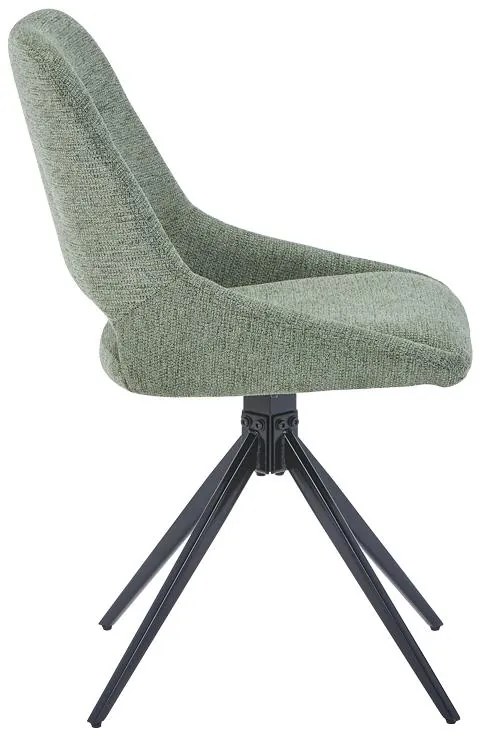 Καρέκλα περιστρεφόμενη Luciano I σε πράσινο ύφασμα-πόδι μεταλλικό μαύρο 52.5x54x85εκ 52.5x54x85 εκ.
