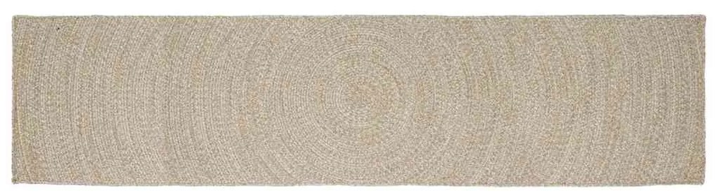 vidaXL Χαλί Φυσικό και Λευκό 60 x 400 εκ. Γιούτα