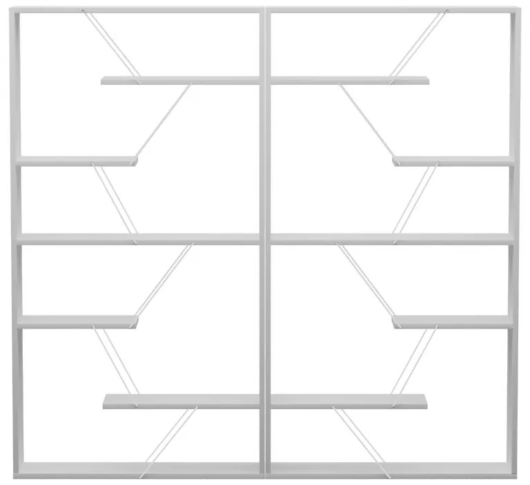 Βιβλιοθήκη Tars pakoworld γκρι-λευκό 168x24x157εκ