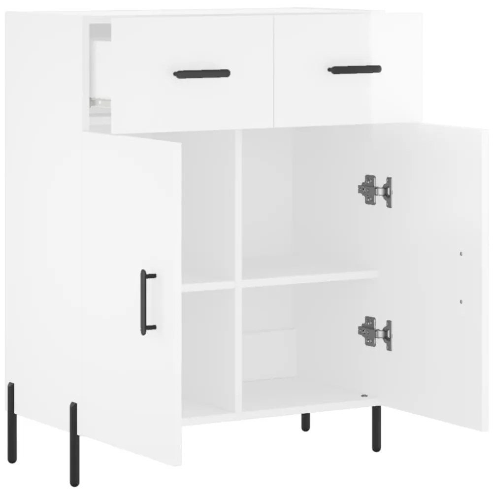 vidaXL Ντουλάπι Γυαλιστερό Λευκό 69,5x34x90 εκ. Επεξεργασμένο Ξύλο
