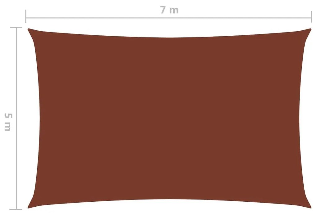 Πανί Σκίασης Ορθογώνιο Τερακότα 5 x 7 μ. από Ύφασμα Oxford - Πορτοκαλί