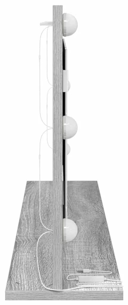 vidaXL Καθρέφτης τουαλέτας Ορθογώνιος Γκρίζο Σονομα 100 x 45 x 18 εκ.