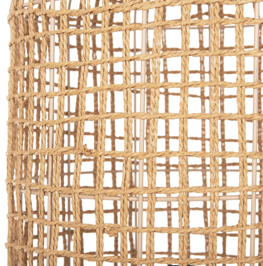 Φωτιστικό Δαπέδου Μέταλλο-Paper Rope Σε Καφέ-2 Λάμπες Φ30x134Υεκ.