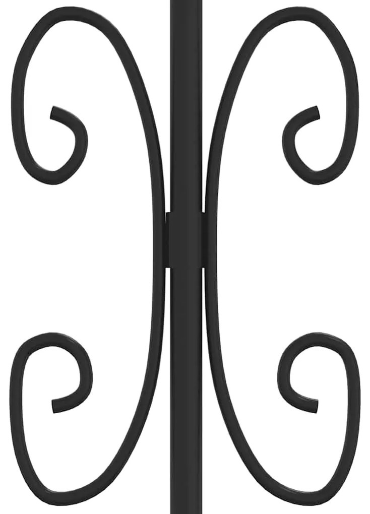 vidaXL Πόρτα Περίφραξης με Κορυφή Δόρυ Μαύρη 305x100 εκ. από Ατσάλι με Ηλεκτροστατική Βαφή