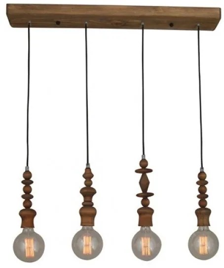 Φωτιστικό κρεμαστό ράγα MELODY AGED ξύλινο HL-040R-4P Homelighting-77-2737-Φυσικό 77-2737