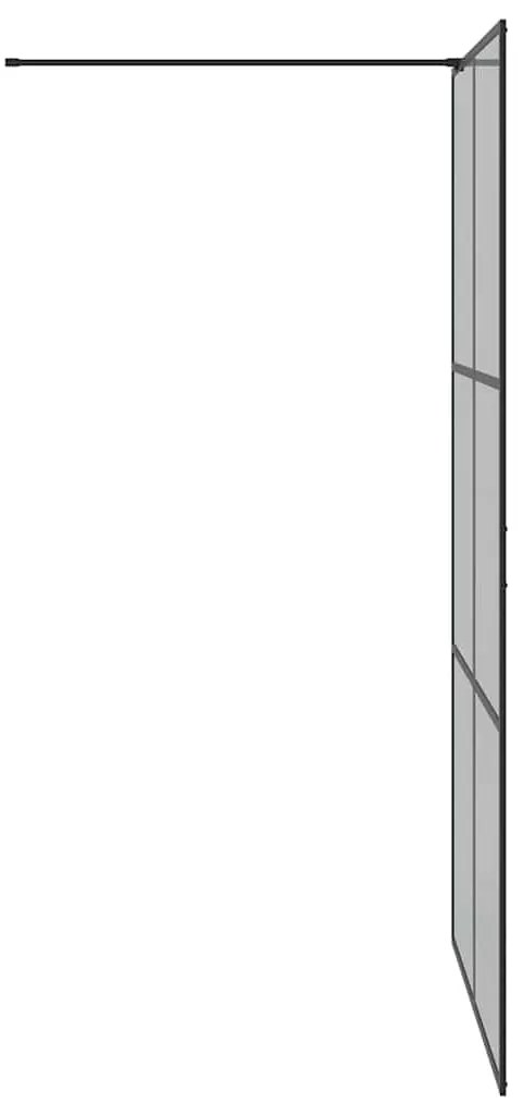 vidaXL Τοίχος Ντους Walk-in Μαύρο 115 x 195 cm σκληρυμένο γυαλί