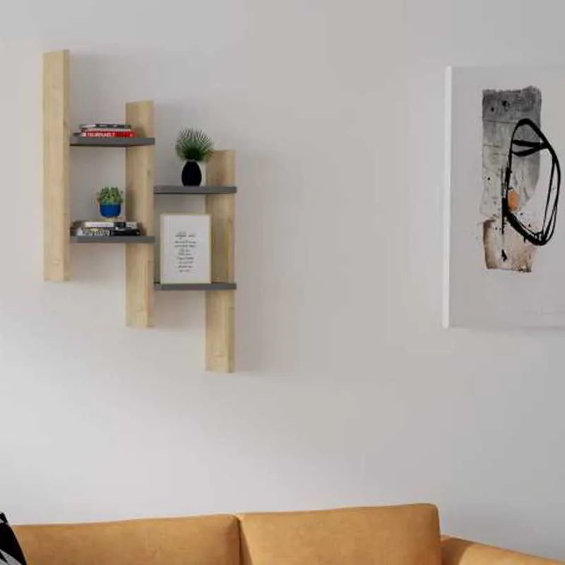 Ραφιέρα τοίχου Tabal pakoworld σε oak απόχρωση 49.4x14.5x85εκ
