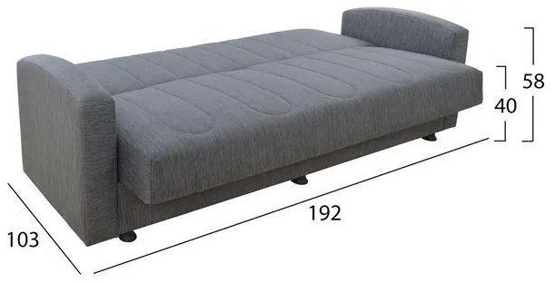 Καναπές - Κρεβάτι Dimos V05 3θέσιος Ύφασμα Γκρί 220x77x83 εκ. 220x77x83 εκ.