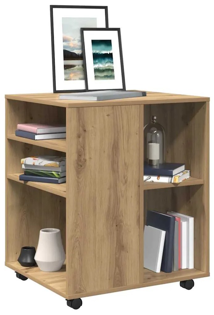 vidaXL Ντουλάπι Τροχήλατο Αρτισιανή Δρυς 60x53x72 εκ. Επεξεργ. Ξύλο