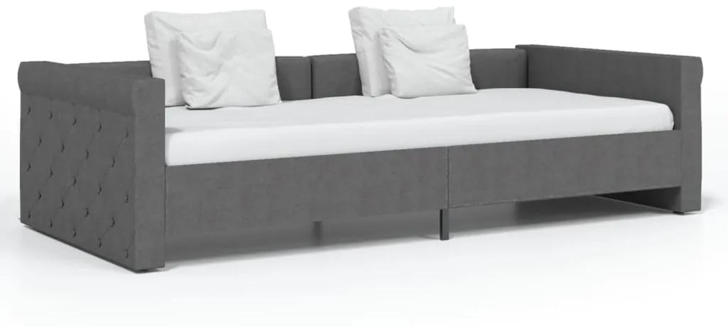 vidaXL Καναπές Κρεβάτι με Έξοδο USB Σκούρο Γκρι 90x200εκ. Υφασμάτινος