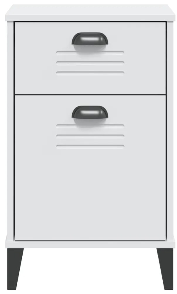 vidaXL Κομοδίνο VIKEN Λευκό από Επεξεργασμένο Ξύλο