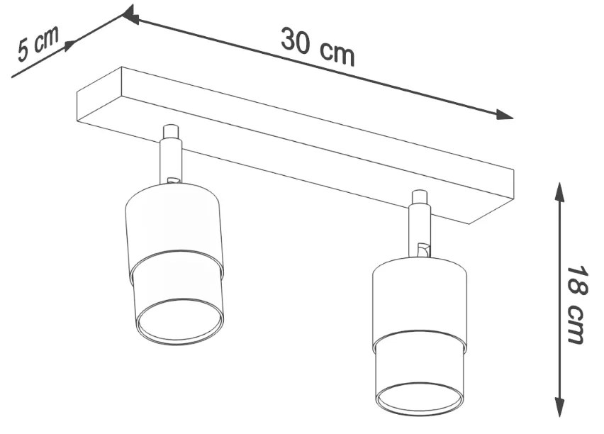 Sollux Φωτιστικό οροφής Nero 2,ατσάλι,2xGU10/40w,μαύρο,χρώμιο