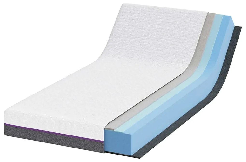 vidaXL Στρώμα Λευκό και Γκρι 90 x 190 cm Pěna