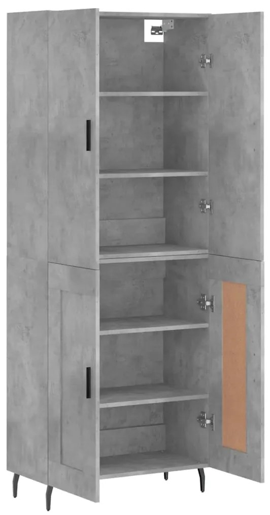 vidaXL Ντουλάπι Γκρι Σκυροδέματος 69,5x34x180 εκ. Επεξεργασμένο Ξύλο
