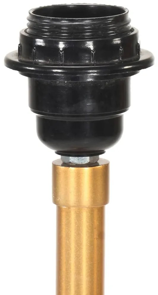 vidaXL Φωτιστικό Δαπέδου με Τρίποδο Μαύρο/Χρυσό 141 εκ. Ξύλο Teak