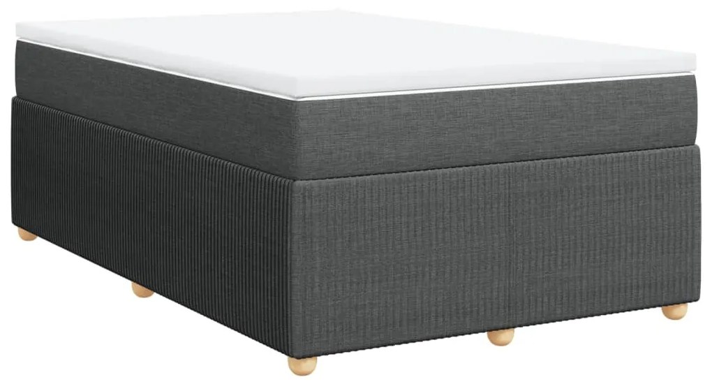 vidaXL Κρεβάτι Boxspring με Στρώμα Σκούρο Γκρι 120x200 εκ. Υφασμάτινο