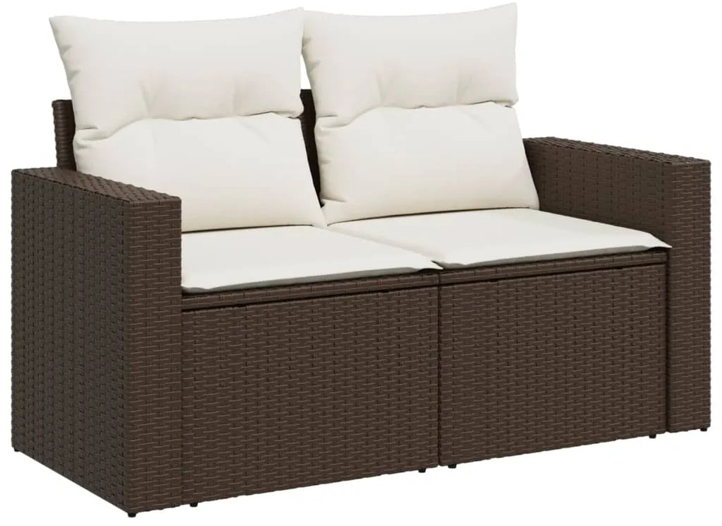 vidaXL Σαλόνι Κήπου Σετ 9 τεμ. Καφέ από Συνθ. Ρατάν με Μαξιλάρια