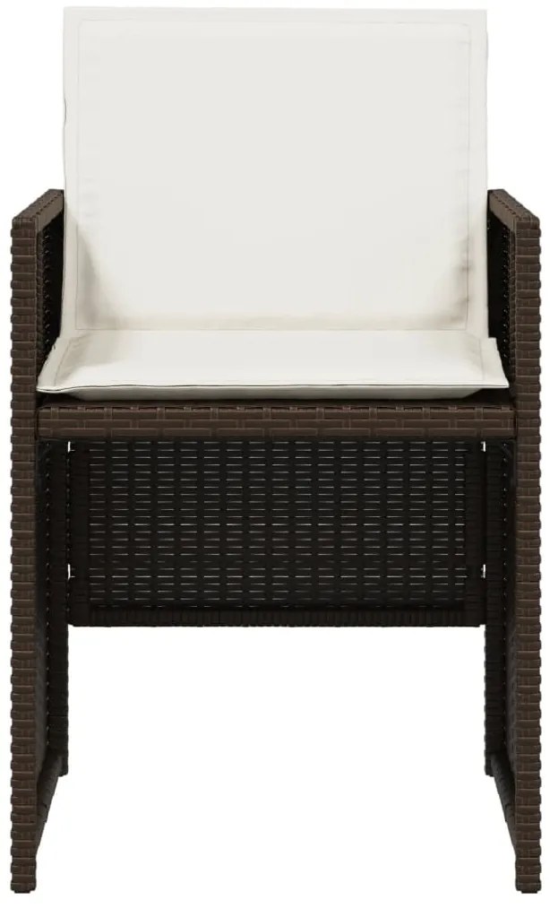 vidaXL Καρέκλες Κήπου 4 τεμ. Καφέ Συνθ. Ρατάν Μαξιλάρια