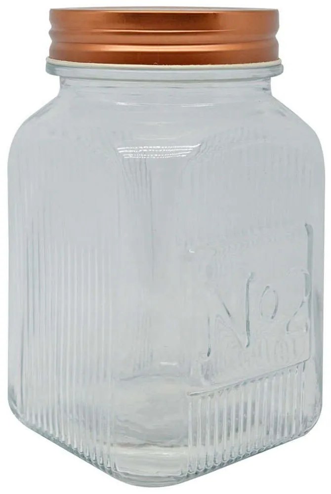 Βάζο Αποθήκευσης 817535 1000ml Clear-Rose Gold Ankor Metal, Glass