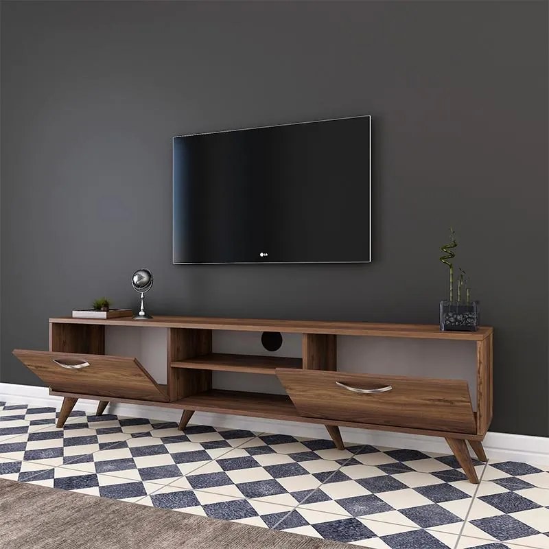 Έπιπλο τηλεόρασης Sabian καρυδί 180x35x48,5εκ 180x35x48.5 εκ.