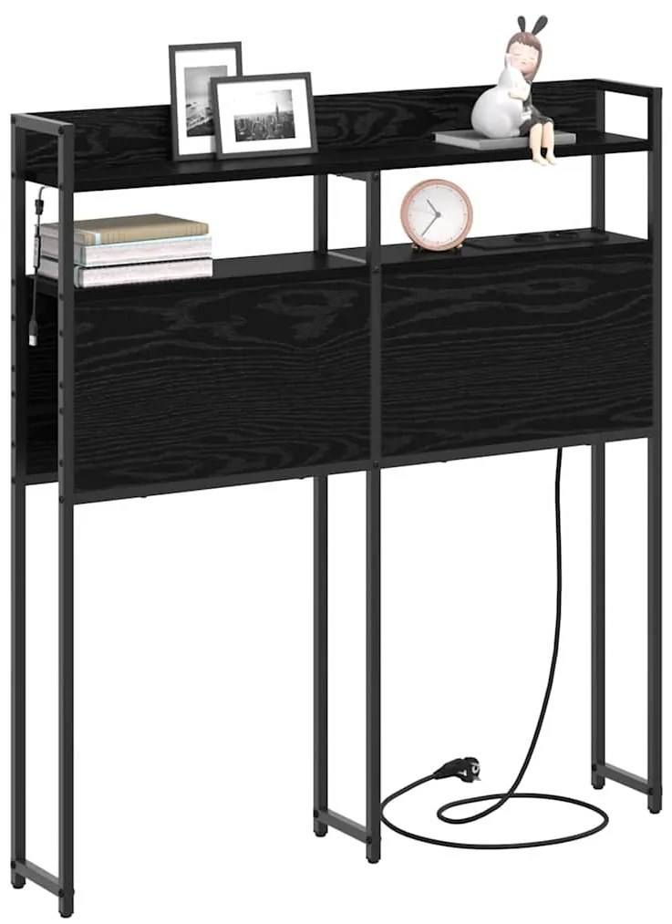 vidaXL Κεφαλάρι με ράφι Μαύρη δρυς 100 cm Επεξεργασμένο ξύλο