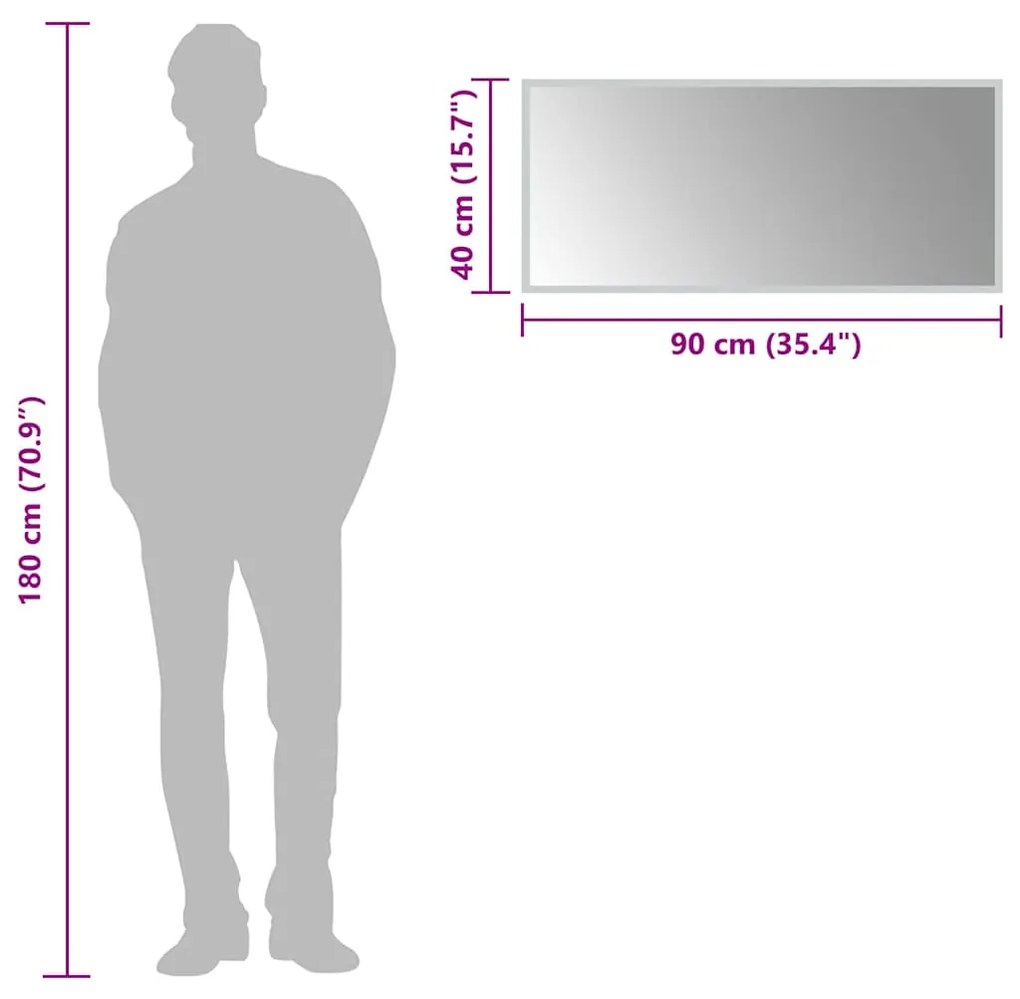 vidaXL Καθρέφτης Μπάνιου με LED 90x40 εκ.