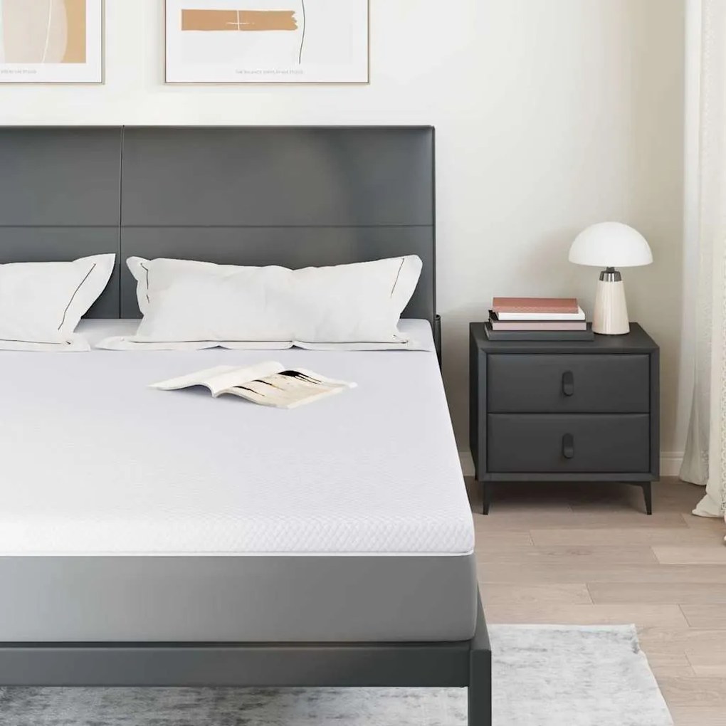 vidaXL Στρώματα Λευκό 200 x 200 cm 100% ύφασμα πολυεστέρα με τζακάρ