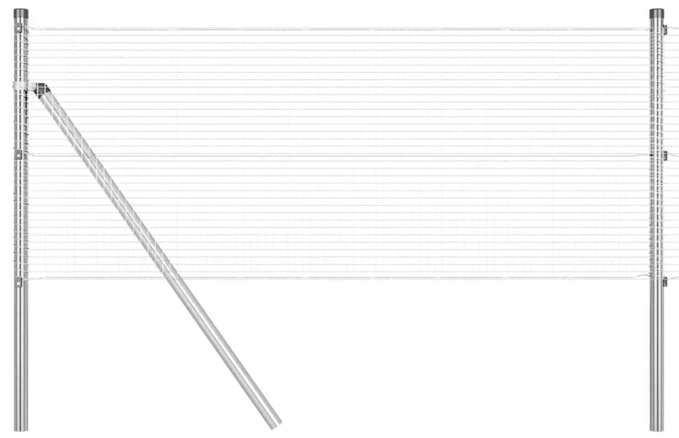vidaXL Φράχτης με Στήλες. Ασημί 0.5 x 50 μ. Ατσάλι