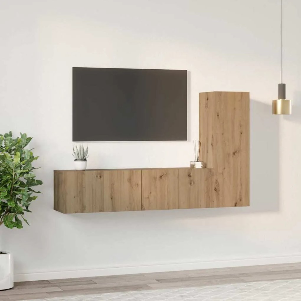 vidaXL Σετ επίπλου τηλεόρασης 3 pcs artisan δρυς 150.5 x 30 x 90 εκ.
