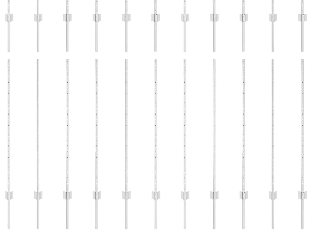 vidaXL Πό posts φράχτη 44 pcs Ασημί 50 x 1.2 μ Επικαλυμμένος Χάλυβας