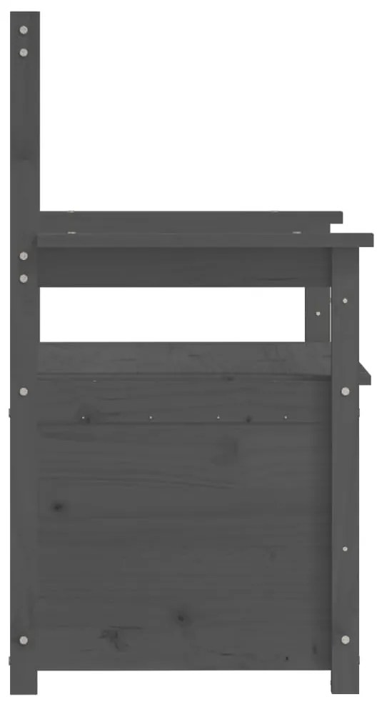 vidaXL Παγκάκι Γκρι 112,5x51,5x96,5 εκ. από Μασίφ Ξύλο Πεύκου