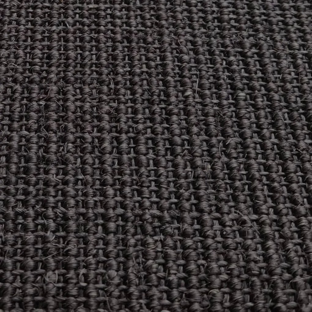 Χαλί Μαύρο 66 x 300 εκ. από Φυσικό Σιζάλ - Μαύρο