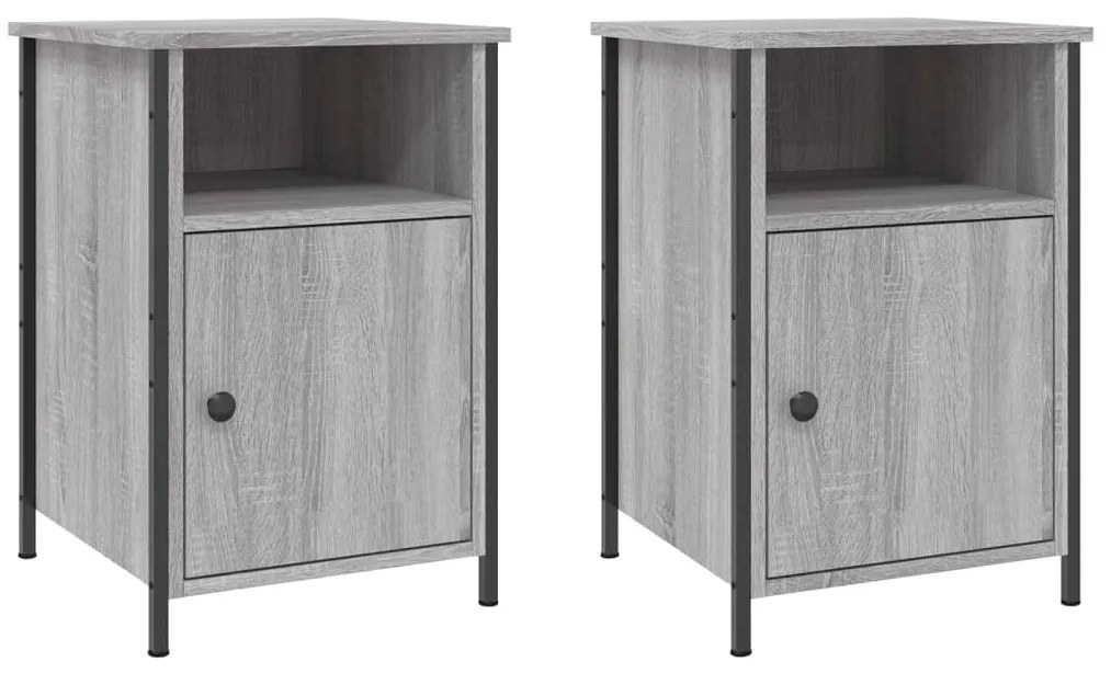 vidaXL Κομοδίνα 2 τεμ. Γκρι Sonoma 40x42x60εκ. από Επεξεργασμένο Ξύλο