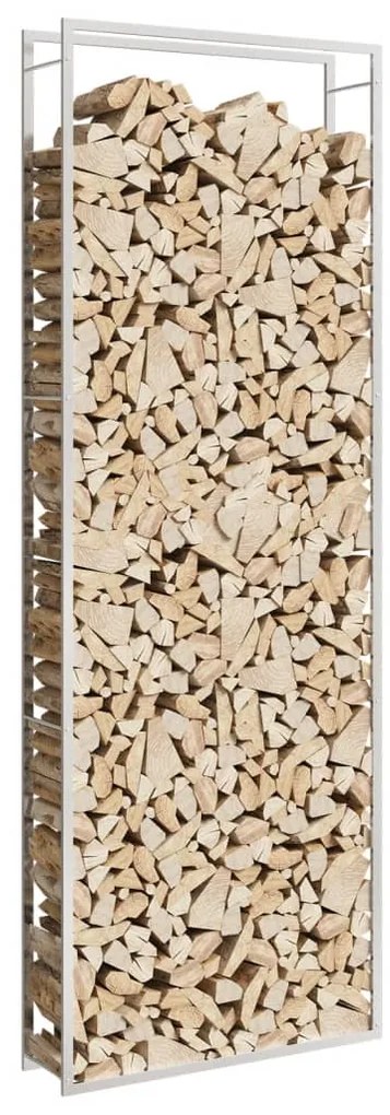 vidaXL Ραφιέρα Καυσόξυλων 110x28x312 εκ. από Ανοξείδωτο Aτσάλι