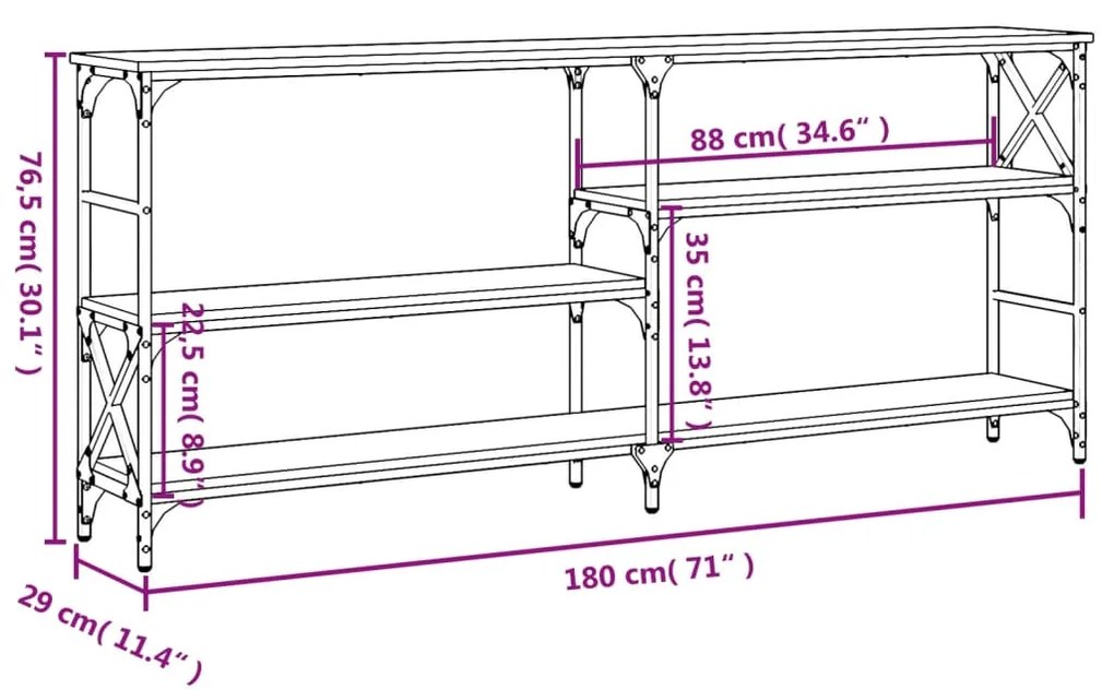 ΤΡΑΠΕΖΙ ΚΟΝΣΟΛΑ ΜΑΥΡΟ 180X29X76,5 ΕΚ. ΕΠΕΞΕΡΓΑΣΜΕΝΟ ΞΥΛΟ 835474