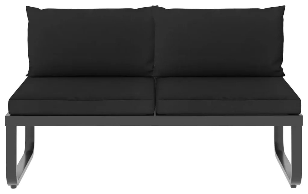 vidaXL Σετ Γωνιακού Καναπέ Κήπου 2 τεμ. από Αλουμίνιο/WPC με Μαξιλάρια