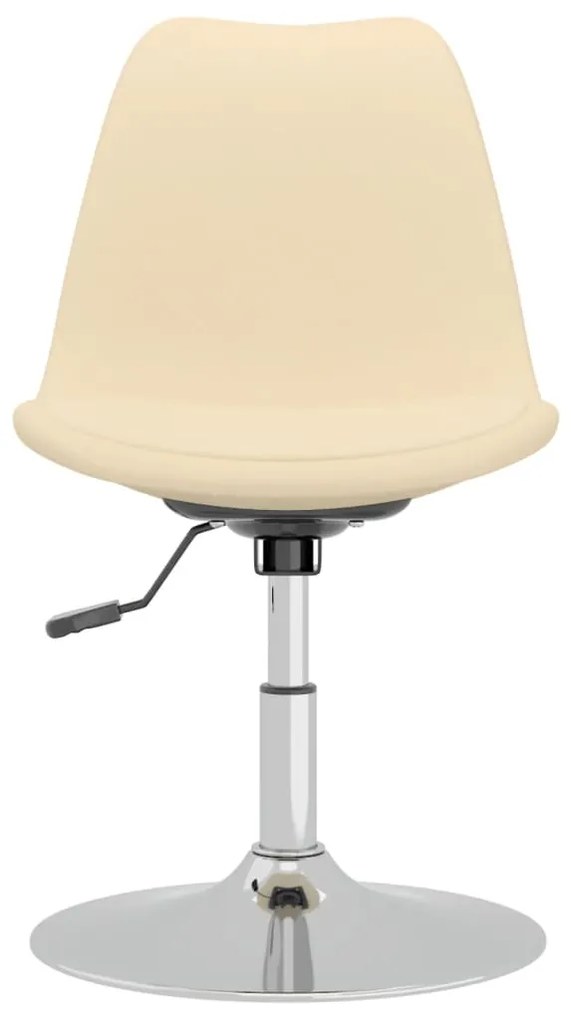 vidaXL Καρέκλες Τραπεζαρίας Περιστρεφόμενες 4 τεμ. Κρεμ Υφασμάτινες