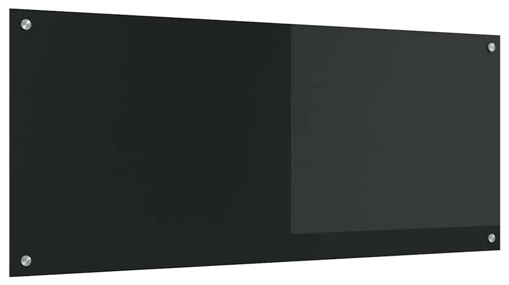vidaXL Πλακάκι Κουζίνας Μαύρο 120x50x0.6 εκ Γυαλί Ανθρακωμένο