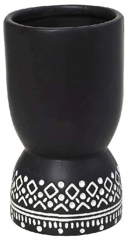 Βάζο Tribal CER2307 15x15x27,5cm Black-White Espiel Ceramic