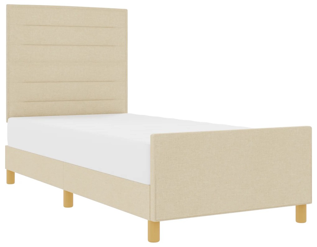vidaXL Κρεβάτι Κρεμ 100x200 cm Υφασμάτινο