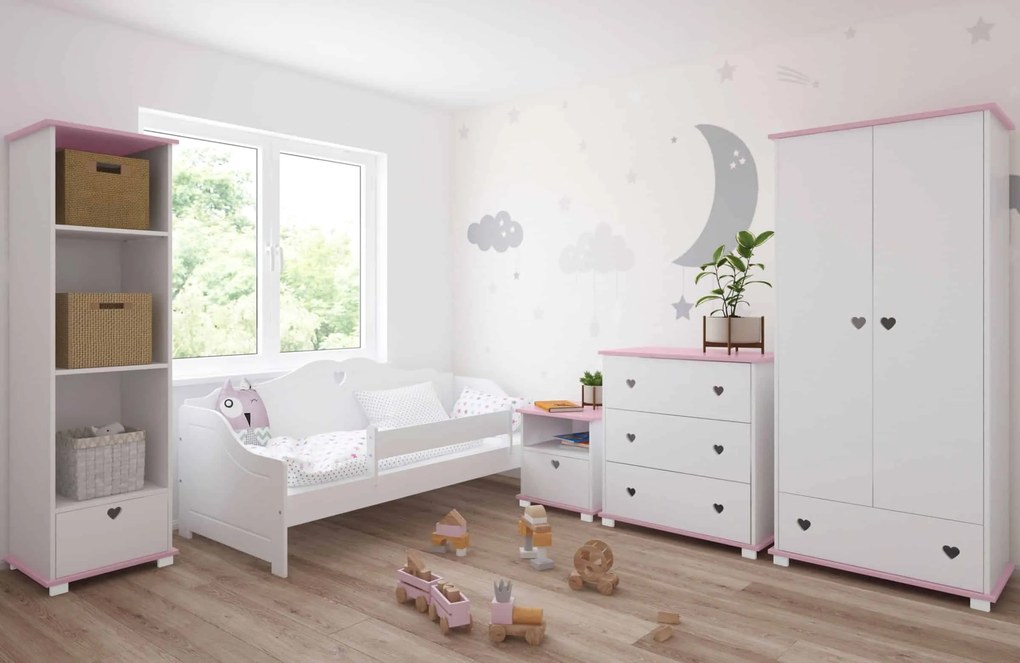 Βιβλιοθήκη  Bellisimo  με 1 Συρτάρι  White + Pink  48x46x183cm  BC90017  BabyCute