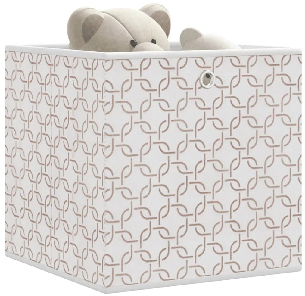 Πτυσσόμενα κουτιά αποθήκευσης 4 τεμάχια Κρεμ Μη υφασμένο ύφασμα