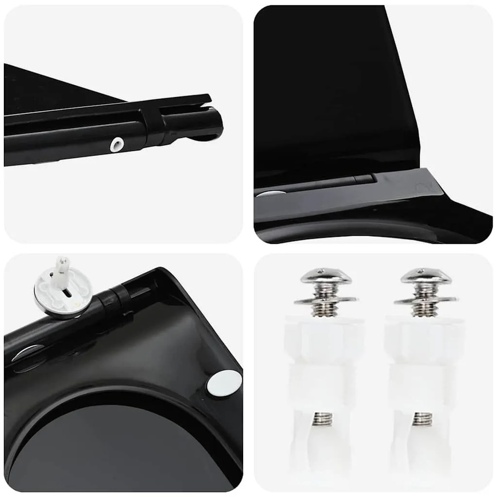 vidaXL Λεκάνη Ρυθμιζόμενος Μαύρο 48,5 x 36 x 5 εκ. Πολυπροπυλένιο