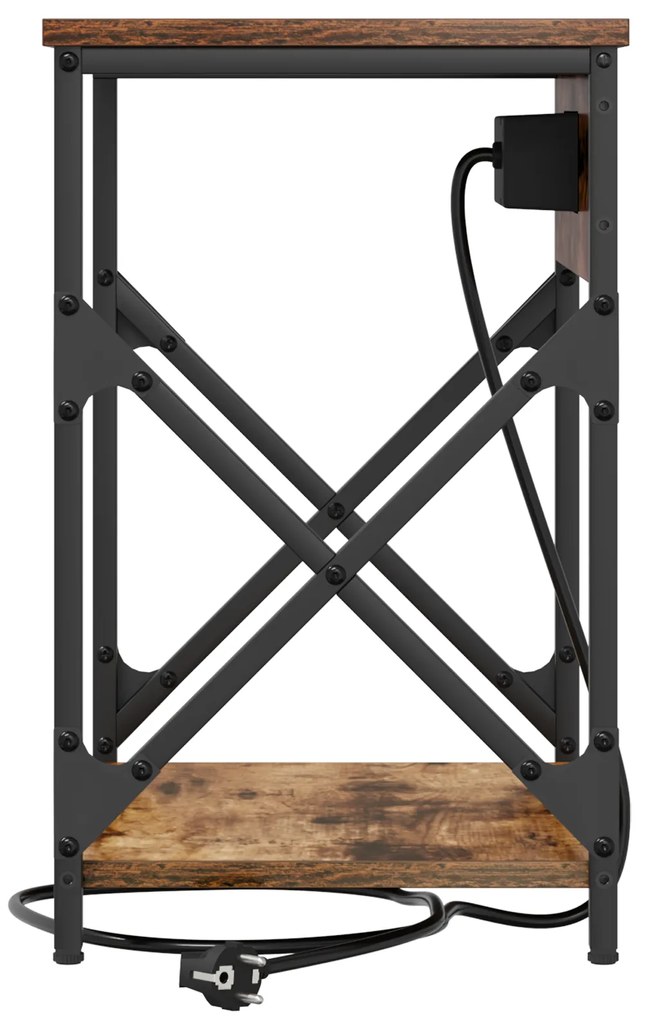 vidaXL Κομοδίνο Καπνιστή δρυς 41 x 31 x 51 εκ. Επεξεργασμένο ξύλο
