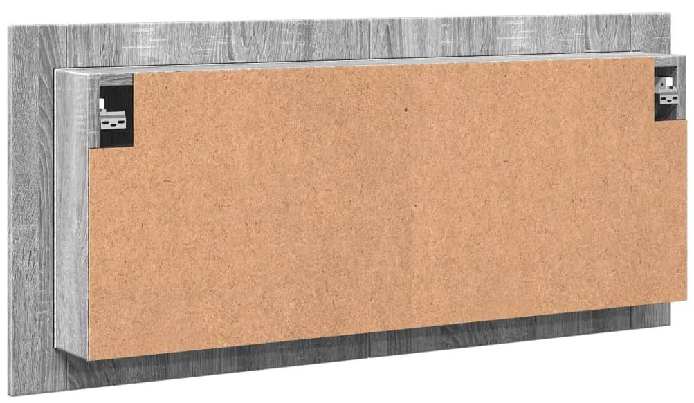 Ντουλάπι Μπάνιου με Καθρέφτη / LED Γκρι Sonoma 100x12x45 εκ. - Γκρι