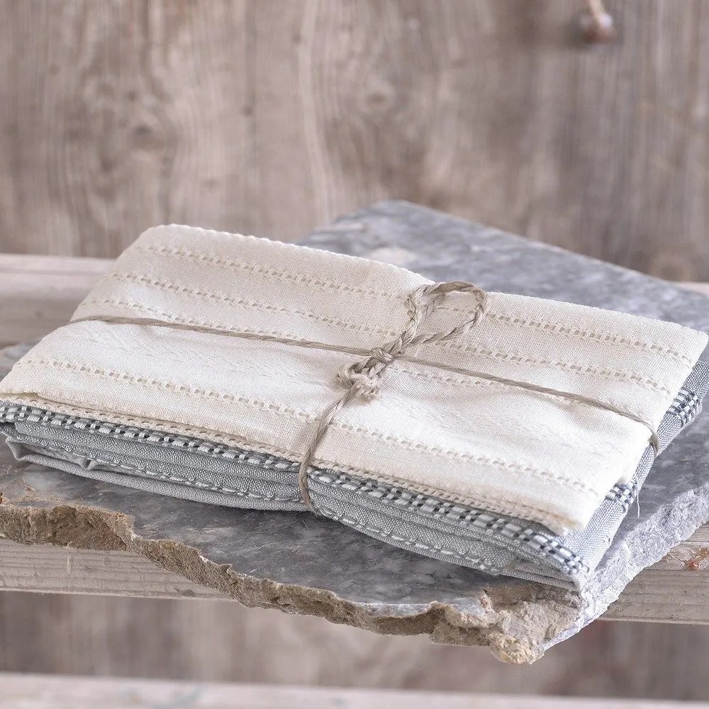 Πετσέτες Κουζίνας Vicente (Σετ 3τμχ) Grey, Ecru, Dark Grey Ρυθμός 100% Cotton