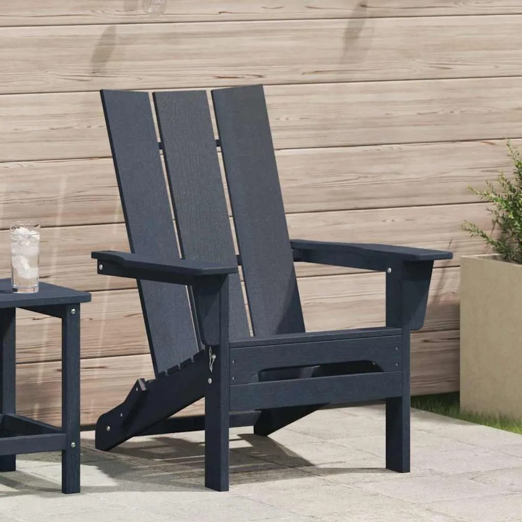 vidaXL Πτυσσόμενη Καρέκλα Adirondack Ναυτικό μπλε 74.5 x 80.5 x 90 εκ.