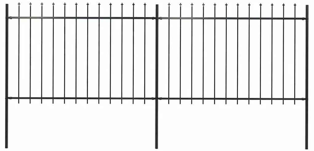 Κάγκελα Περίφραξης με Λόγχες Μαύρα 3,4 x 1,2 μ. από Χάλυβα